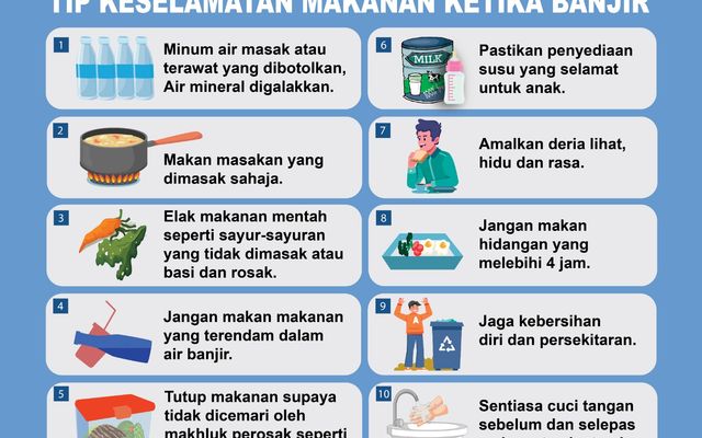 TIP KESELAMATAN MAKANAN KETIKA BANJIR